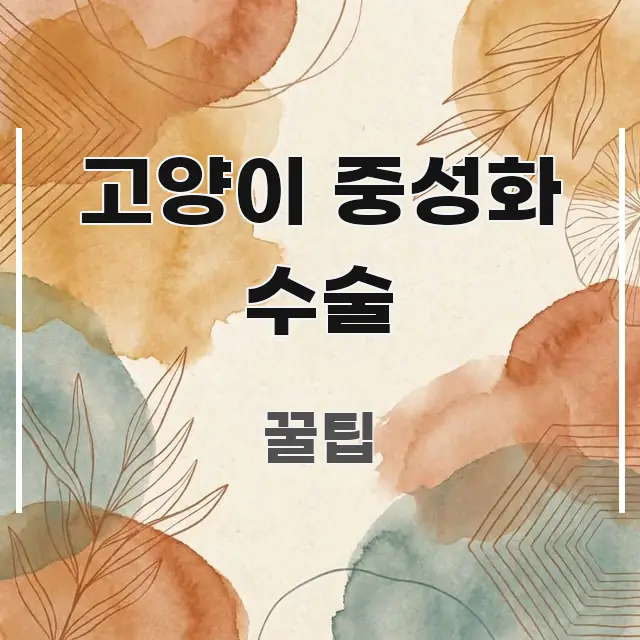 고양이 중성화 수술 스마트하게 정리된 핵심 키워드 시각화 이미지 - 독자 이해를 위한 이미지