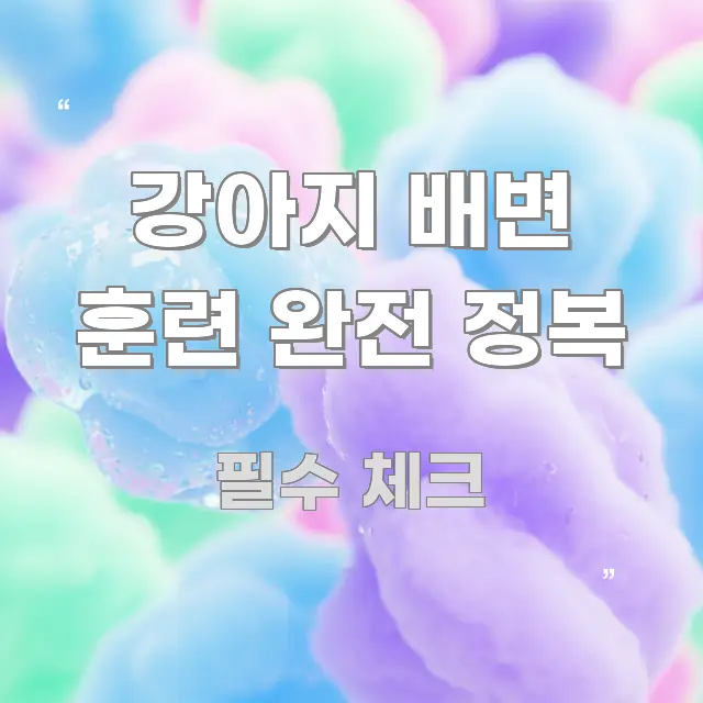강아지 배변 훈련 완전 정복 가독성 높게 정리한 깔끔한 인포그래픽 표지 - 가독성을 높이는 이미지