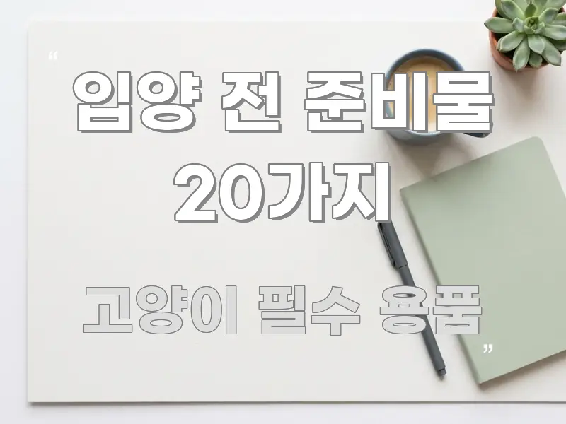 입양 전 준비물 20가지 핵심 요점 중심의 텍스트 포스터 이미지