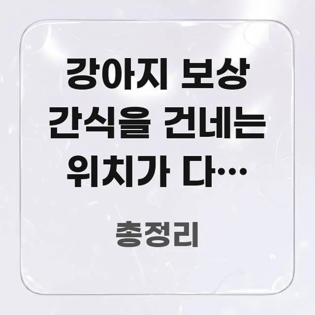강아지 보상 간식을 건네는 위치가 다음 동작을 바꿀 수 구조적으로 정리된 정보 요약 포스터 - 독자 이해를 위한 이미지