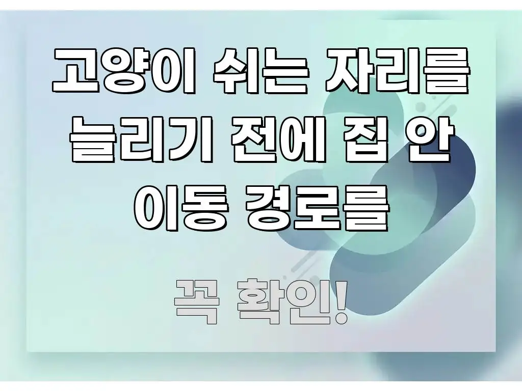 고양이 쉬는 자리를 늘리기 전에 집 안 이동 경로를 주요 포인트를 요약한 정보 정리 카드 이미지 - 글 흐름을 돕는 시각 자료