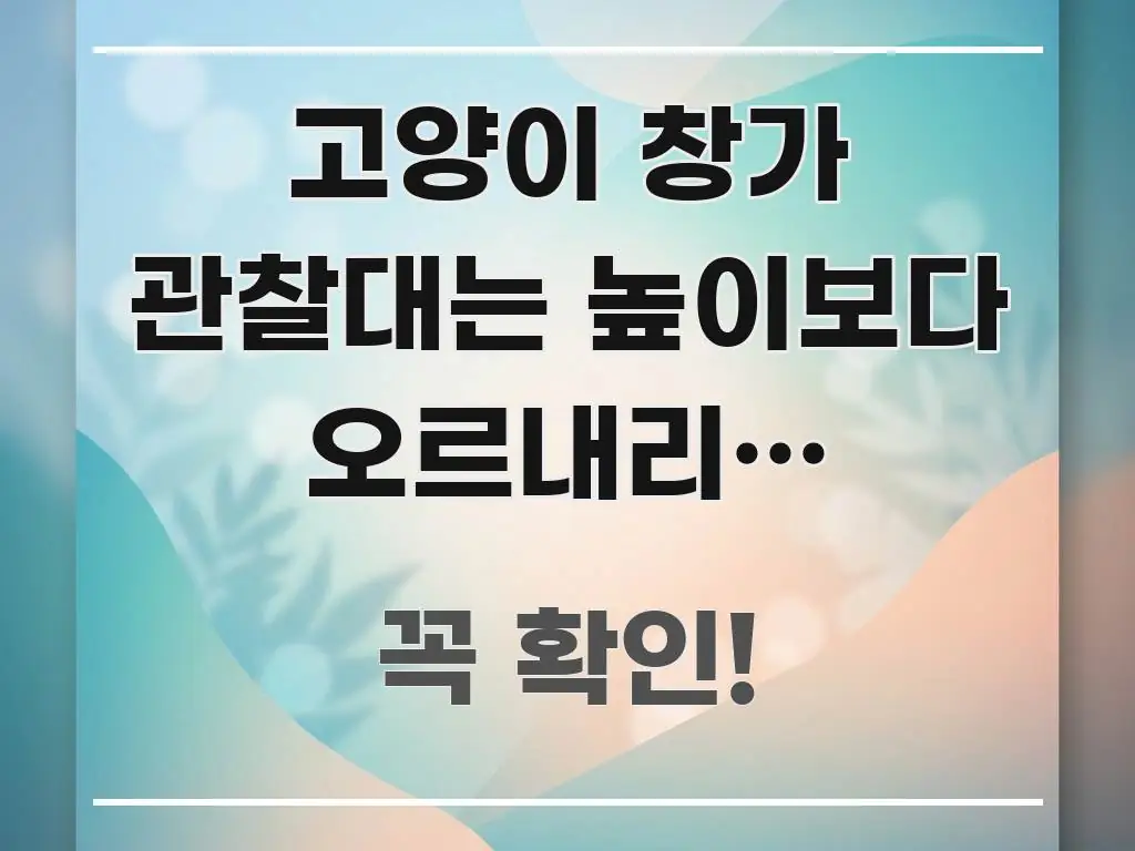 고양이 창가 관찰대는 높이보다 오르내리는 경로부터 핵심 내용을 정리한 읽기 좋은 정보 카드 - 본문 내용과 연관된 이미지